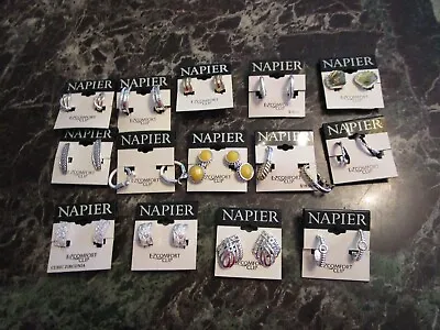 $14.99 • Buy Lof Of Napier E-Z Comfort Clip On Earrings Clip On Earring Lot Of 14 Pair Lot