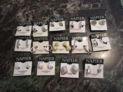 $14.99 • Buy Lof Of Napier E-Z Comfort Clip On Earrings Clip On Earring Lot Of 14 Pair Lot