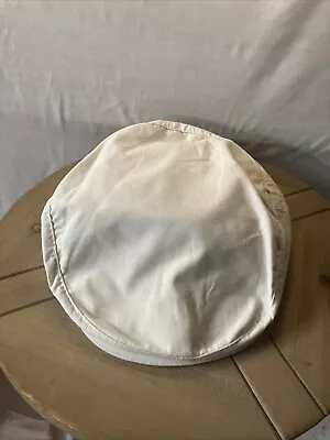 Vintage Newsboy Hat Cap Adjustable Light White Cotton Polyester Snap Back • $0.99