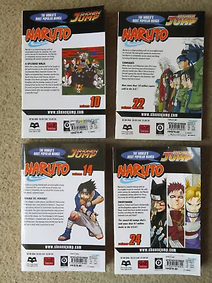 4x Naruto Books Masashi Kishimoto (Volumes 10 14 22 24) Viz Media • £7.99