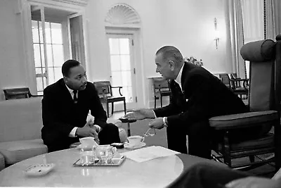Martin Luther King Jr Meets Lyndon Johnson PHOTO Black Civil Rights Movement • $5.68