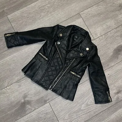 £25 • Buy Baby Girls River Island Mini Faux Leather Biker Jacket. Size 18-24 Months