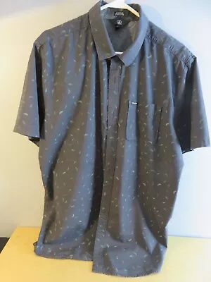 VOLCOM Blue Button Up Collared Short Sleeve Shirt. Modern Fit Size XXL • $18