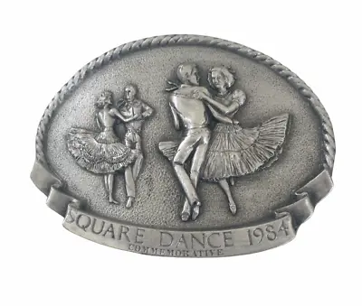 Vintage Square / SWING Dance COMPETITION Belt Buckle SILVER LARGE ARROYO GRANDE • $3.98