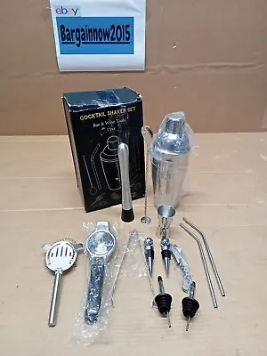 14 Pcs Cocktail Shaker Cocktail Maker Kit Stainless Steel J528. • £18.99