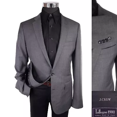 J. Crew LUDLOW Tollegno 1900 Wool Solid Charcoal Grey Slim Suit Jacket 40L EUC • $39.75