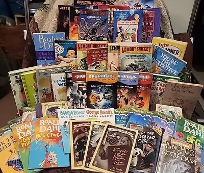 Kids 47 Book Lot-Scholastic-Roald Dahl-Lemony Snicket-Magic Tree House & More!!  • $29.95