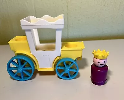 Vintage Fisher Price Little People CASTLE CARRIAGE #993 King & Royal Coach 1974 • $24.99