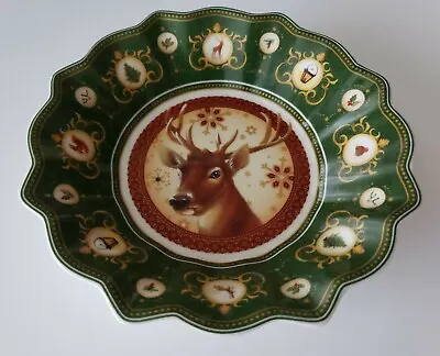 Villeroy & Boch Reindeer Fluted 6.5  Dish Bowl Christmas • $25