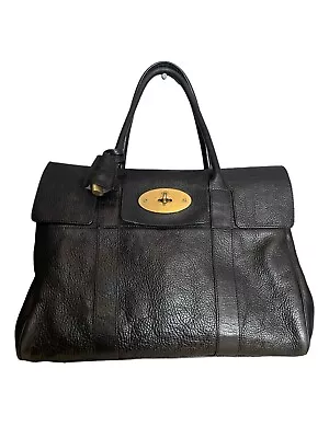 Mulberry Bayswater Black & Brass Tote Shoulder Bag • £120