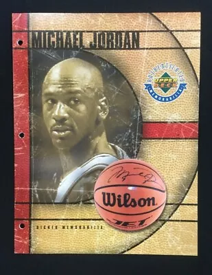 Michael Jordan Vintage Upper Deck Ud Authenticated Memorabilia Promo Sheet 2001 • $26