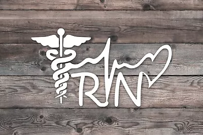 Registered Nurse - RN Caduceus Lifeline Heart Decal Vinyl Sticker Graphics • $4.99