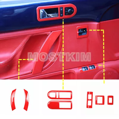 ABS Red Inner Car Door Handle Accessories Kit Cover Trim For VW Beetle 2003-2010 • $74.94