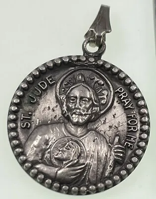 Vintage Catholic Creed St Jude  Silver Tone Religious Medal • $12.99