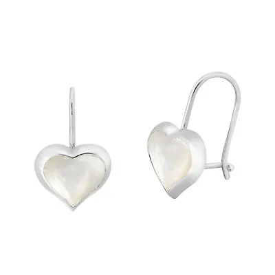 Adorable Hearts Mother Of Pearl And Sterling Silver Ear Wire Earrings • $14.99