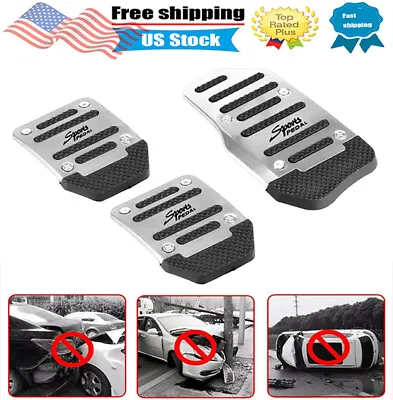 Universal Silver Non-Slip Automatic Gas Brake Foot Pedal Pad Cover For Car Parts • $10.99