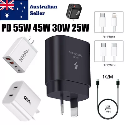 55W 45W 40W 30W 25W USB-C Wall Charger Type C Power Adapter For Samsung IPhone • $5.99