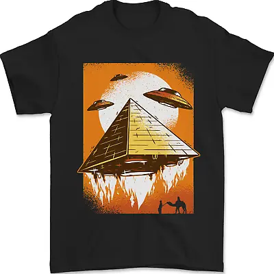 UFO Pyramid Alien Flying Saucer Mens T-Shirt 100% Cotton • £7.49