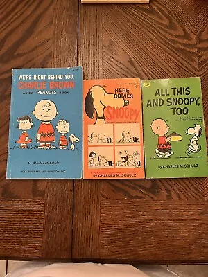 Charlie Brown Snoopy Lot Of 3 Vintage Paperback Books Charles Schulz 1966/1962 • $9.99