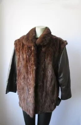 Women's Sz 6 Mink Fur Jacket Coat Vest Detachable Leather MINT+ CLEARANCE SALE! • $140