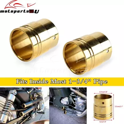 1 Pair 1-3/4  Brass Custom Motorcycle Exhaust Tip Inlet Muffler Pipe End Trim  • $42.46