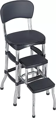 Cosco 11120CBB1E Black Retro Counter Chair Step Stool Black Sliding Steps  • $126.99