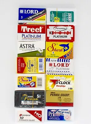 $19.99 • Buy 14 Sampler Double Edge Razor Blades-Gillette,Dorco,derby,persona (90blades)