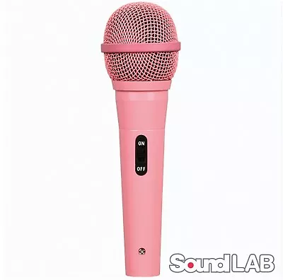 Dynamic Handheld Microphone Pink 3m XLR To 6.35mm Lead Vocal DJ Music Karaoke • £6.99