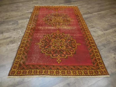 Tribal Geometric Vintage Turkish Rug Farmhouse Handmade Oriental Rug 3.9x6.2 Ft • $1.25