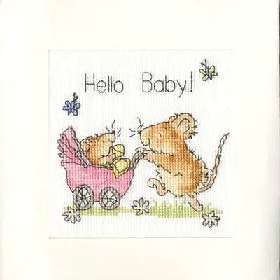 Bothy Threads Greating Card Counted Cross Stitch Kit  Hello Baby!  10x10cm XGC • $17.33