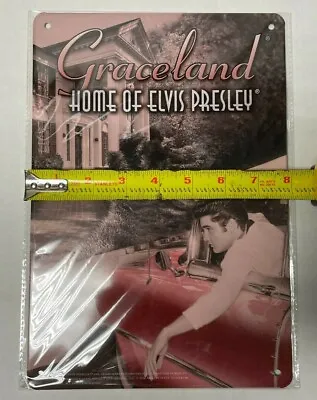 $6.99 • Buy Graceland Home Of Elvis Presley 8” X 11.5  Metal Sign Sideburns Car Memphis