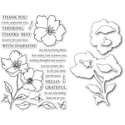 New Memory Box  WILD ROSE STEM  Clear Stamps + Dies Set Bundle MSRP $50 • $41.95