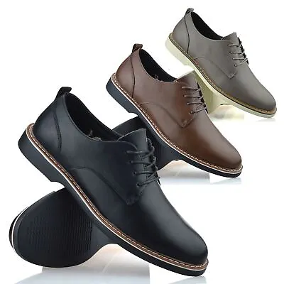 Mens New Smart Casual Lace Up Memory Foam Oxford School Work Office Shoes Size • £18.98