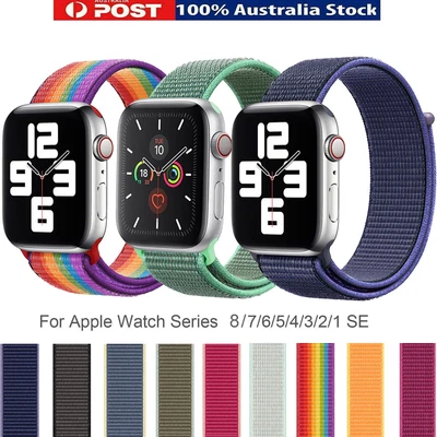 $5.99 • Buy Apple Watch Nylon Sports Band Strap Series 8 7 6 5 4 3 SE 38 40 41 42 44 45 49