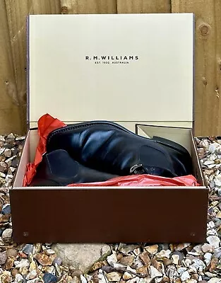 R.m.williams Black Yearling Craftsman Boots Boxed + Polish Uk 7.5 Leather Soles • £225