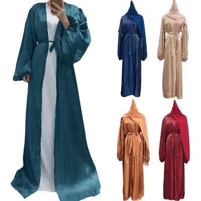 Ramadan Muslim Abaya Dress Cardigan Long Robe Dubai Gowns Tunic Jubah Arab Islam • $36.05