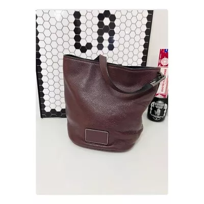 MARC BY MARC JACOBS Maroon Leather Bucket Bag • £69.99