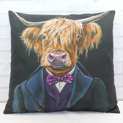 Steampunk Highland Cow Cushion Cover Decorative Novelty Animal Vintage Style 18  • £9.99