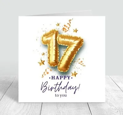 Personalised Happy 17th Birthday Card  Seventeenth Birthday Card Age 17 Card • £3.10