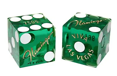 Flamingo Las Vegas Casino 19mm Craps Dice Pair Green Polished Mixed Serial #s • $12.99