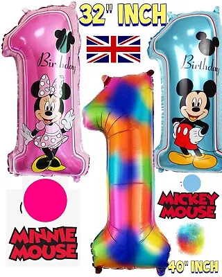 UK Large Disney Minnie Mickey Mouse 1st Birthday Party Number 1 Balloons One Fun • £2.49