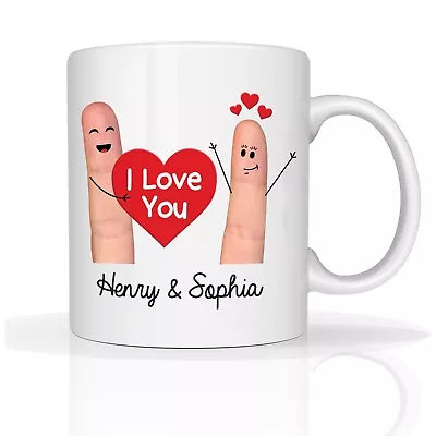 Personalised Valentines Wedding Anniversary Day Romantic Mug I Love You- White • £7.99