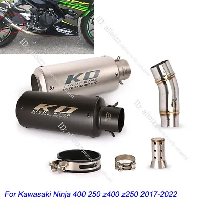 For Kawasaki Ninja 400 Z400 Z250 2017-23 Slip On Exhaust Tail Muffler Mid Pipe • $97.44