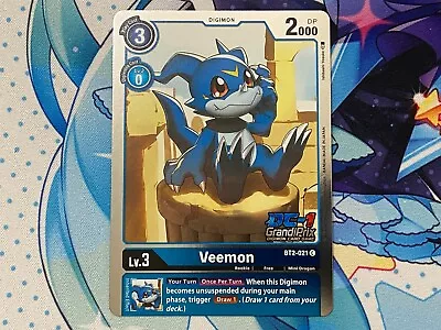 Veemon DC-1 Grand Prix Promo Alternate Art - BT2-021 - NM - Digimon TCG • $25