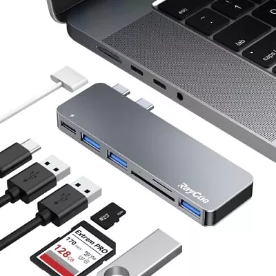 USB C Hub Adapter For MacBook Pro/Air 2020 2019 2018 6 In 1 USB-C Accessories • £19.99