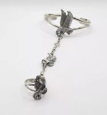 Vintage Silver Women's Eagle Slave Cuff Bracelet. Ejc-500. New!!! • $29.99