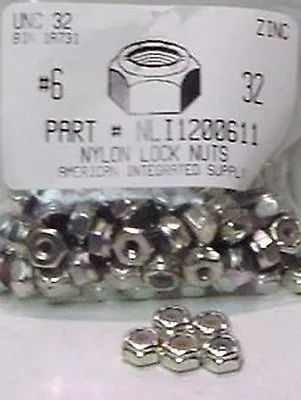 #6-32 Nylon Insert Lock Nuts NM Series Steel Zinc Plated (100) • $9.95