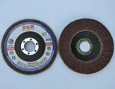 10 4-1/2 Inch FLAP DISCS 4-1/2  X 7/8  A/O 60 GRIT Sanding Grinding Wheel   • $16.98