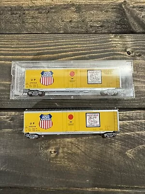 Union Pacific Railroad N Scale Automated Railway 50’ Box Car Micro-Trains 2 Set • $64.95