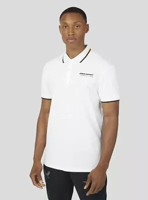 McLaren F1 Men's Core Essentials Small Logo Polo Shirt - White • $51